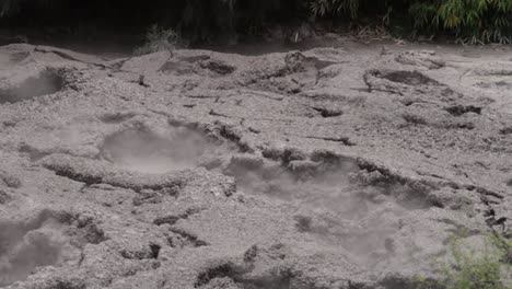 volcanic mud pots and geothermal activity