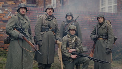 german soldiers in reenactment