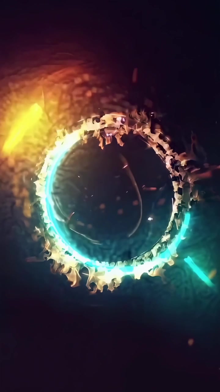 Portal de anillo de fuego dinámico con efecto de luz energética