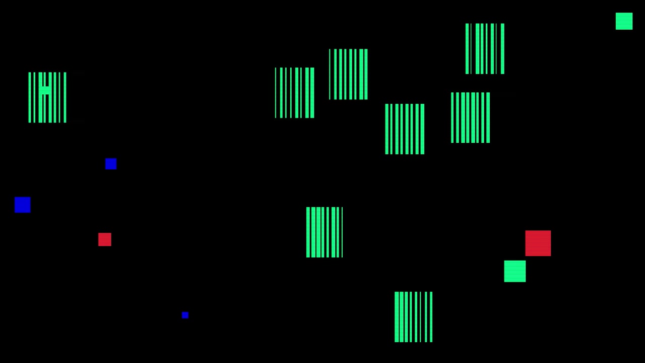 Abstract Digital Glitch Animation with Moving Geometric Shapes and Lines