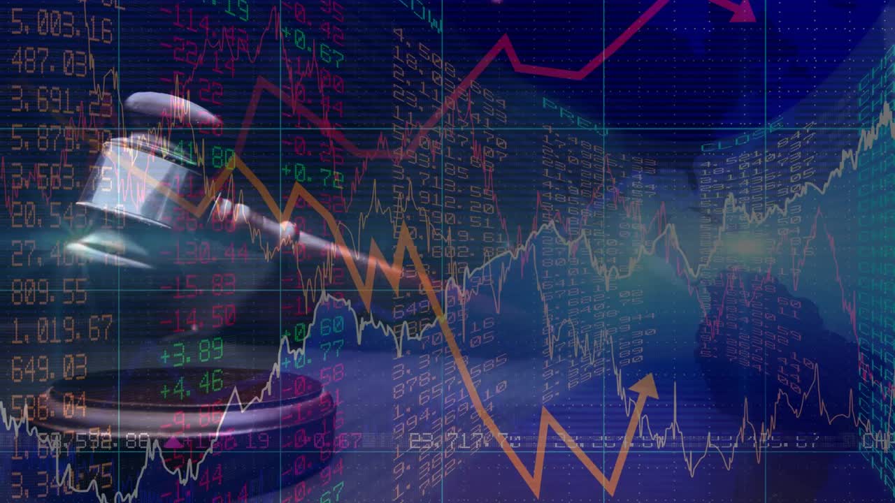 Conceptual digital animation showing business graph 4k