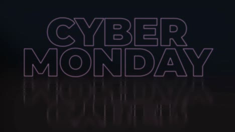 cyber lunes fallo texto en fondo negro. concepto de venta. animación de bucle