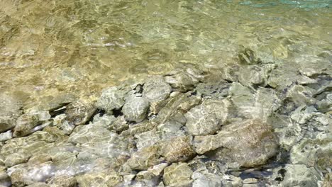 Clear river, underwater photography, light and shadow flowing with the waves, very beautiful