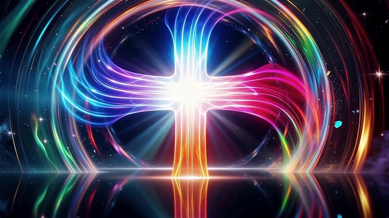 Christian Cross Heavenly Light Worship Background
