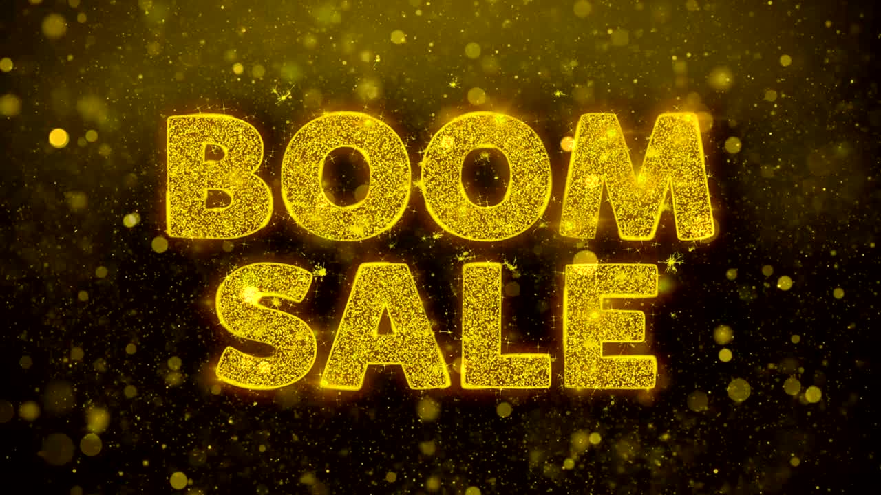 금빛 반이는 반이는 입자 애니메이션에 대한 판매  텍스트