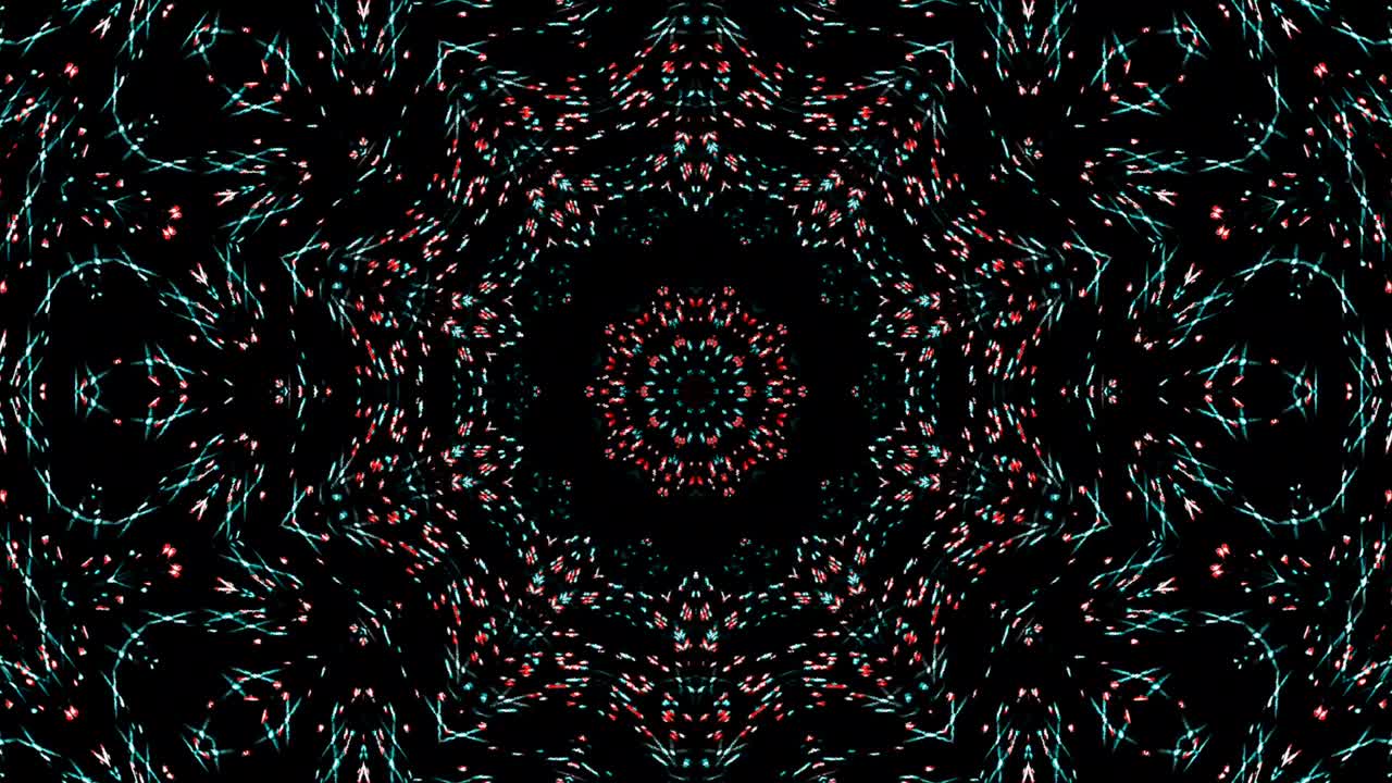 Motivo caleidoscopico astratto con colori vivaci. Mandala magico. 4K