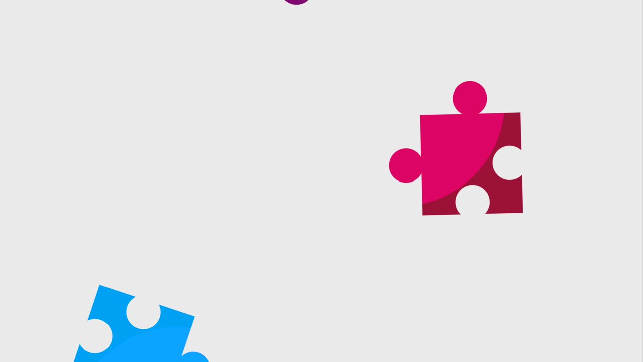 piezas de rompecabezas equipo de trabajo animación hd