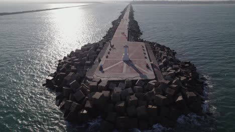 aerial shot from the breakwater in beach miramar