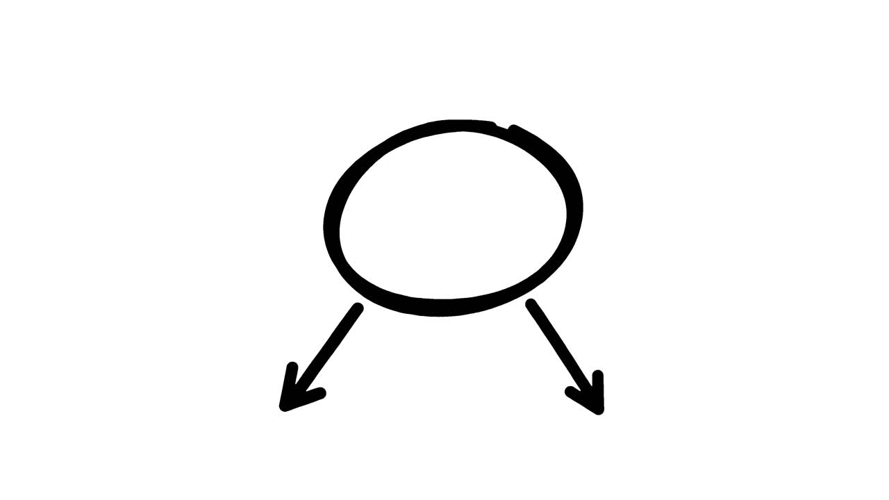 Hand Drawn Circle with Downward Arrows Animation