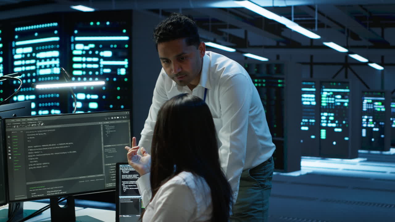 colegas del equipo de ingeniería en el centro de datos que gestionan el consumo de energía del engranaje