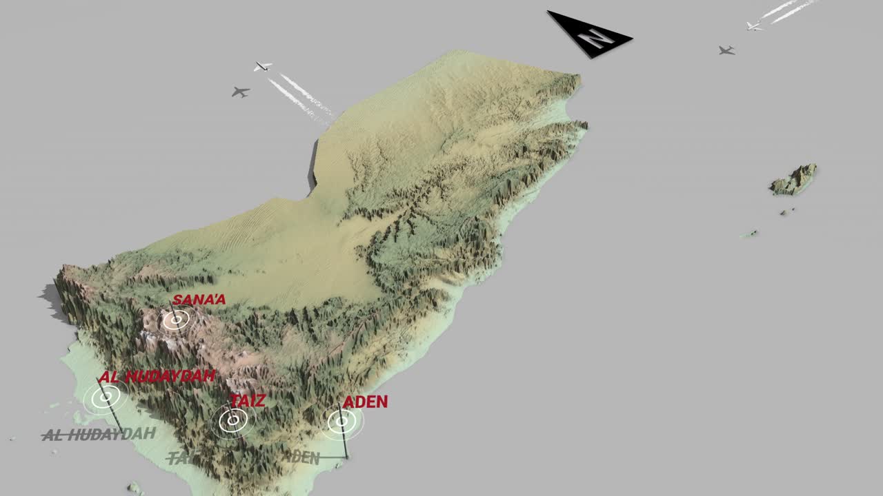 3d 지형 지도 예멘