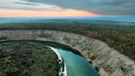 river bend at sunset