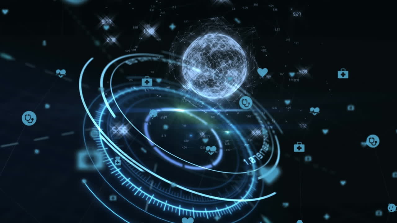 animación del escaneo del globo y el alcance