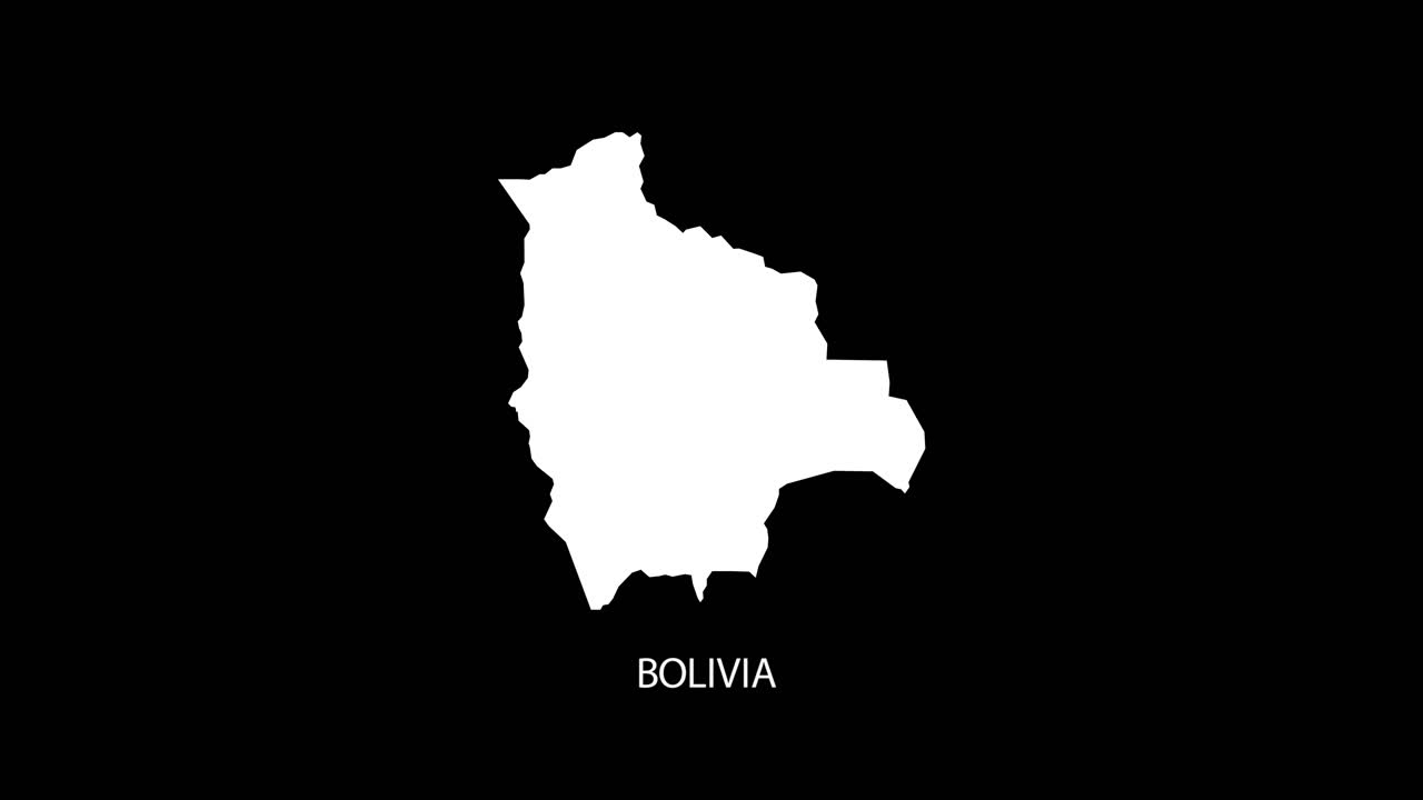 revelación digital y zoom en bolivia mapa del país vídeo alfa con nombre del país revelación de fondo | mapa del país de bolivia y título revelación del vídeo alfa para editar plantilla conceptual
