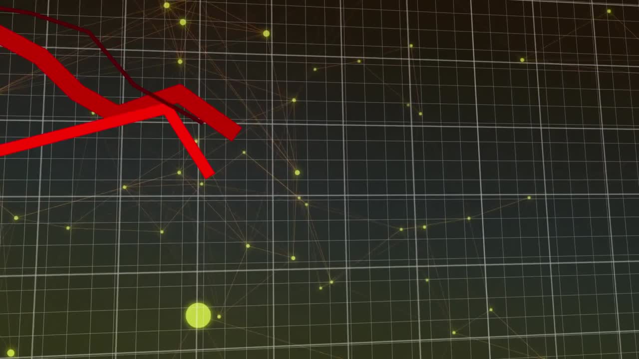 빨간 선의 애니메이션과 그리드 상의 데이터 처리