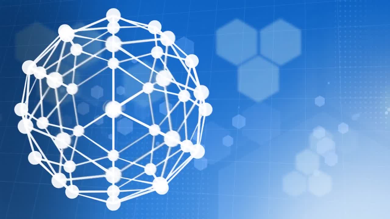 animación del globo de conexiones sobre fondo azul