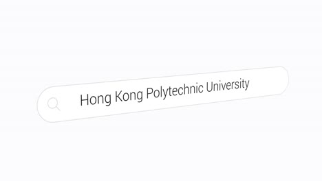 typing hong kong polytechnic university on the search box