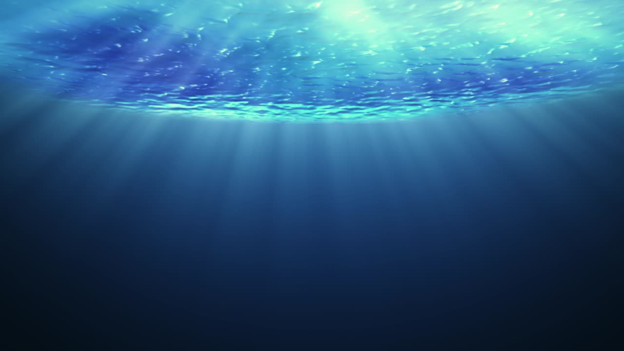 아름다운 수중 바다 풍경과 파동.