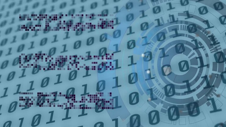 Анимация сканирования области и обработки данных на белом фоне