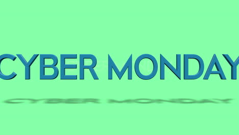 cyber monday text with rolling effect on green gradient