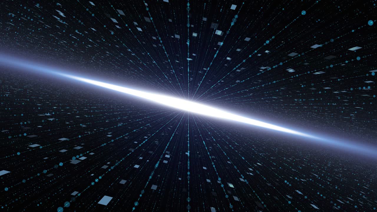 Motion graphic of Blue color light beam with digital line, Technology abstract background concept seamlesss loop video