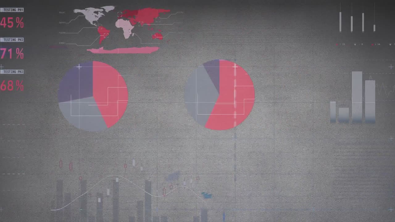 animación de las estadísticas sobre un fondo gris