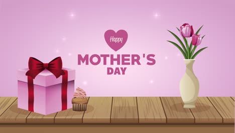 happy mothers day lettering animation
