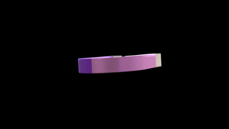 animation of purple magnetic horse shoe spinning on black background