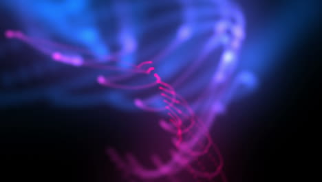 Moving-blurred-form-of-blue-and-pink-lights