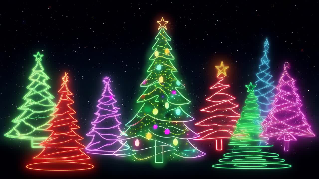 네온 크리스마스 트리