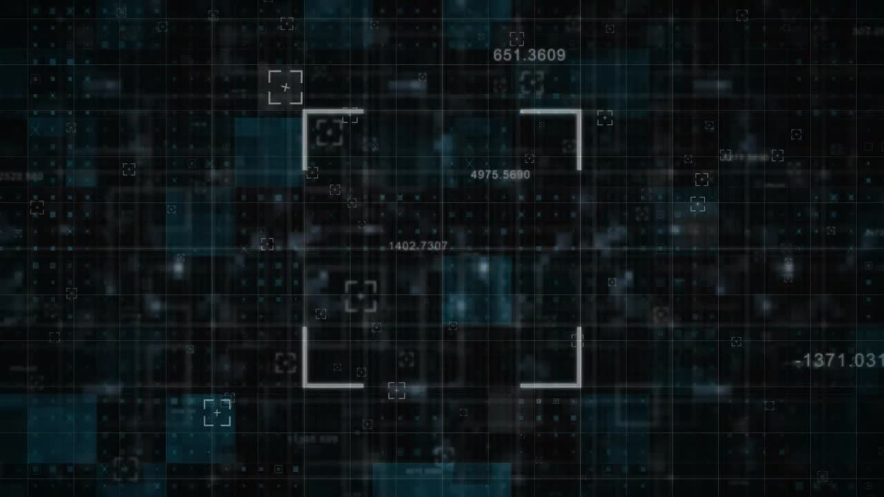 青と黒のピクセルの上に数字が描かれた白い正方形のアニメーション