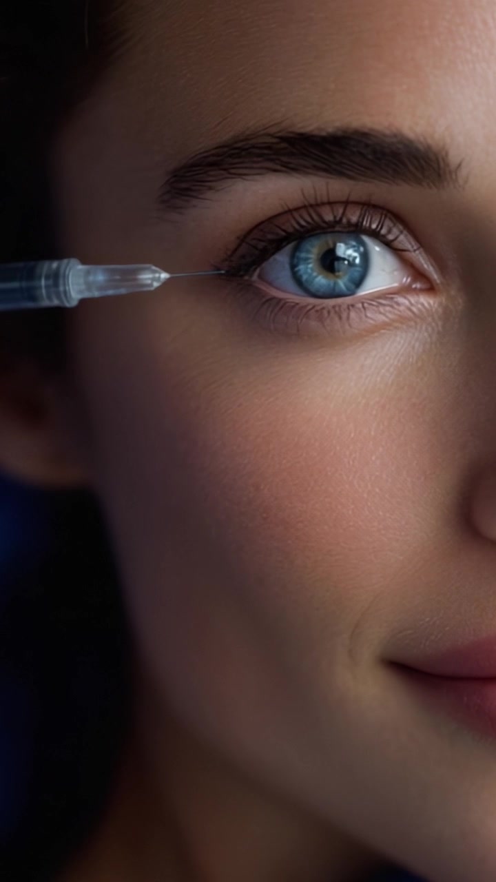 Trattamento di bellezza ravvicinato: l'occhio e il sorriso di una donna che mostrano la maestria delle procedure di miglioramento estetico per una pelle radiosa.