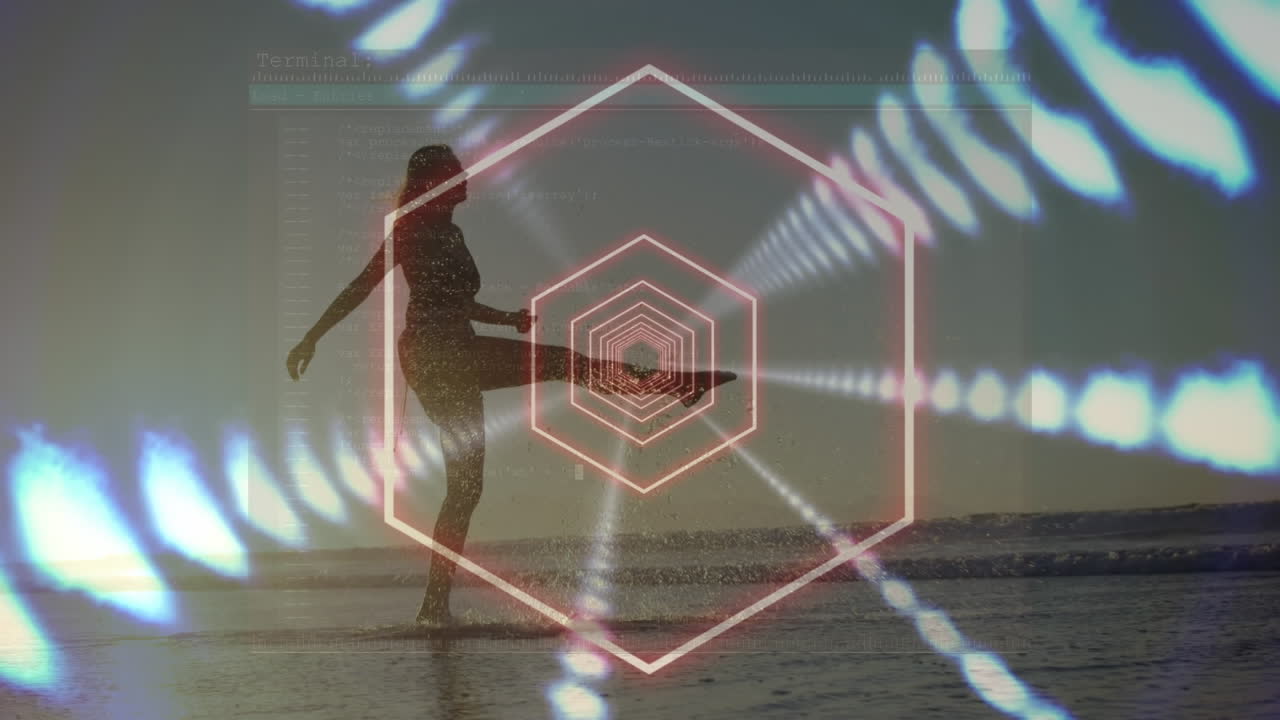 animación de la hilatura de la cadena de adn y procesamiento de datos sobre el jugador de fútbol