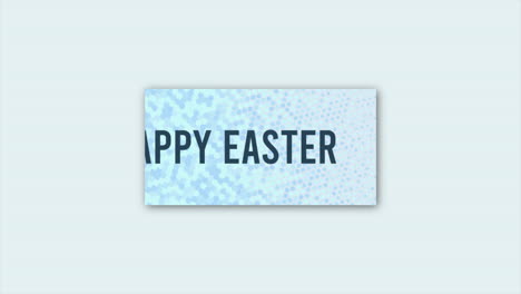 happy easter greeting card blue text on white background