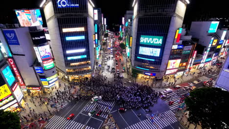 shibuya crossing at night - tokyo, japan