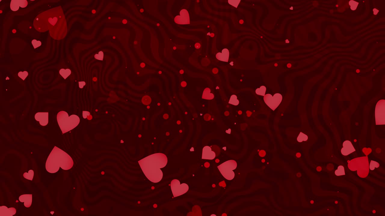 Romantic animation - glowing red hearts gently floating in a dreamy atmosphere, elegant and festive Valentine’s Day backdrop