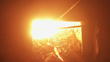 molten metal in a furnace