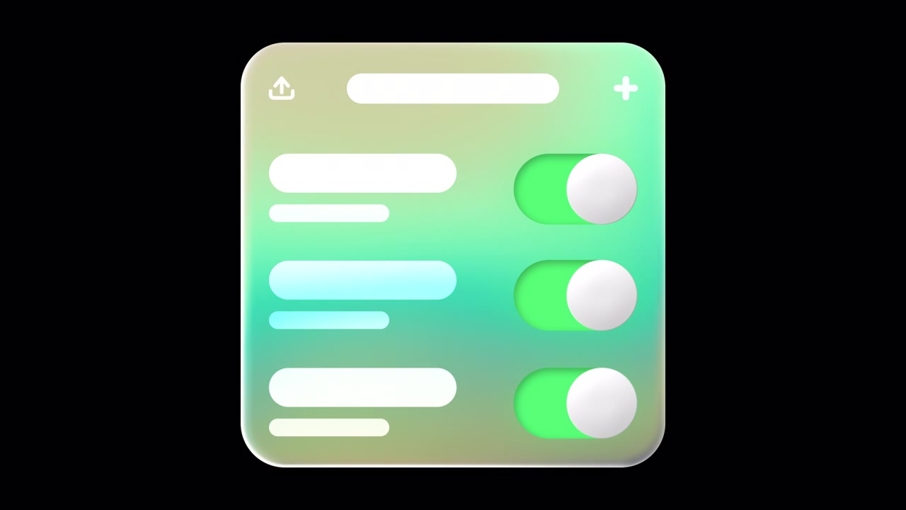 Frosted Glass UI Toggles