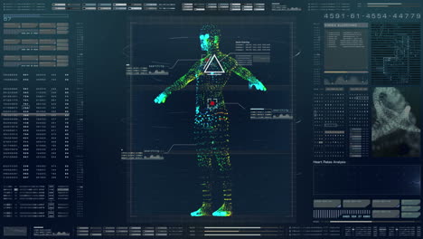avanzada pantalla de cabeza hacia arriba elemento de movimiento interfaz de usuario tecnología de información virtual biomédica holográfica escaneo del cuerpo humano diagnóstico con datos y telemetría