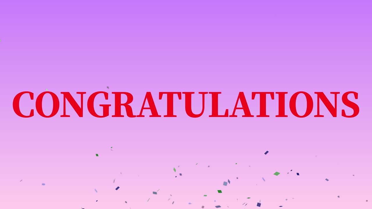 CONGRATULATIONS message text animation motion graphics