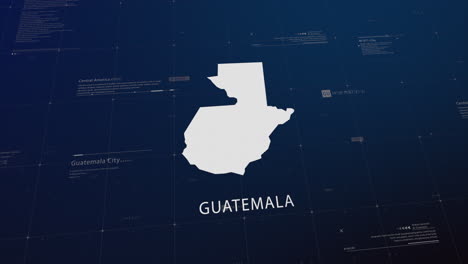 guatemala country map comes to life with cinematic panning, unveiling key details, the capital, and slogan, providing an engaging background for corporate and commercial use