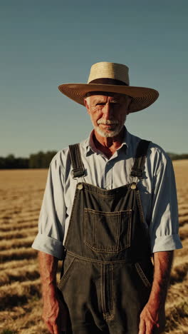 senior farmer in field