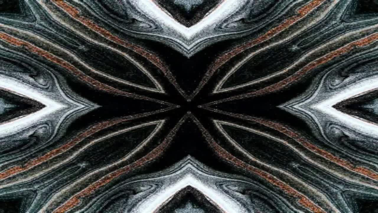 Unique colorful kaleidoscope fractal marble pattern motion background.