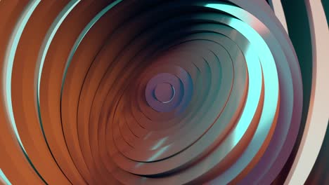 patrón abstracto de círculos con el efecto de desplazamiento. luz naranja azulado moderno. animación de anillos limpios. fondo abstracto para presentación de negocios. bucle sin costuras 4k 3d render