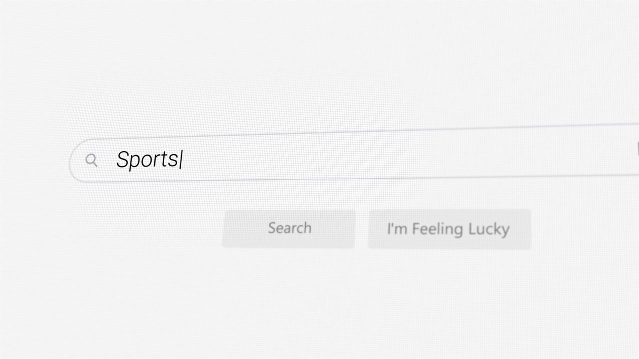 Søger efter sport på internetbrowser