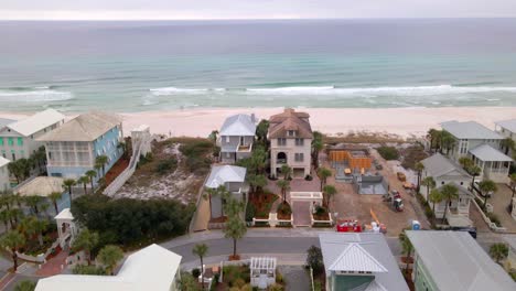 flying over a residential area in 30a, florida