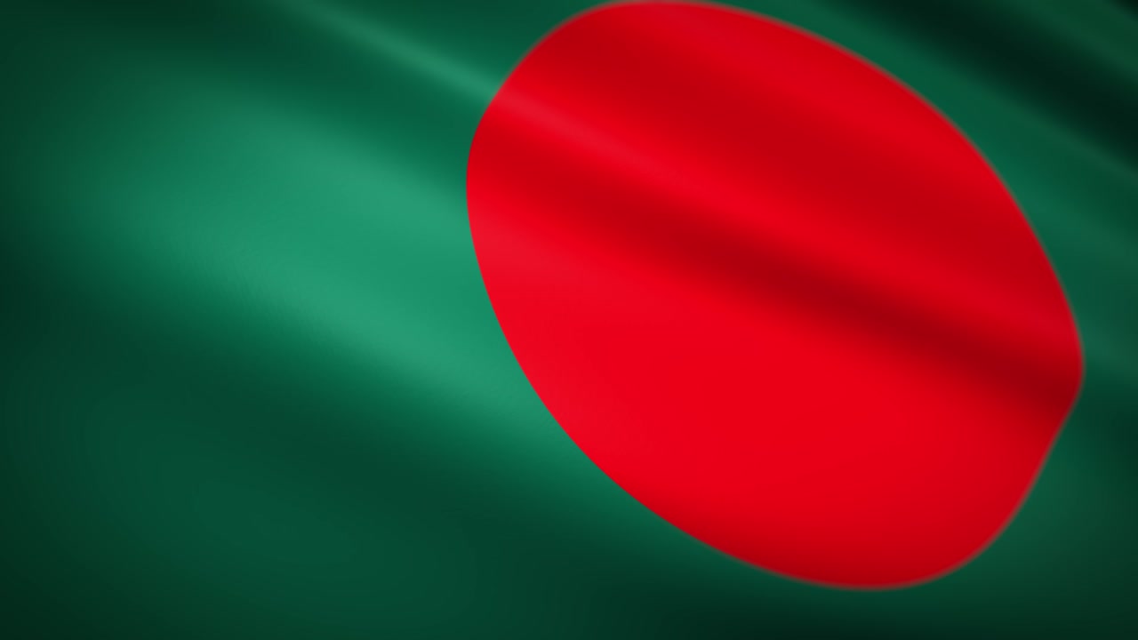녹색 배경에 빨간 원이 있는 방글라데시 국기