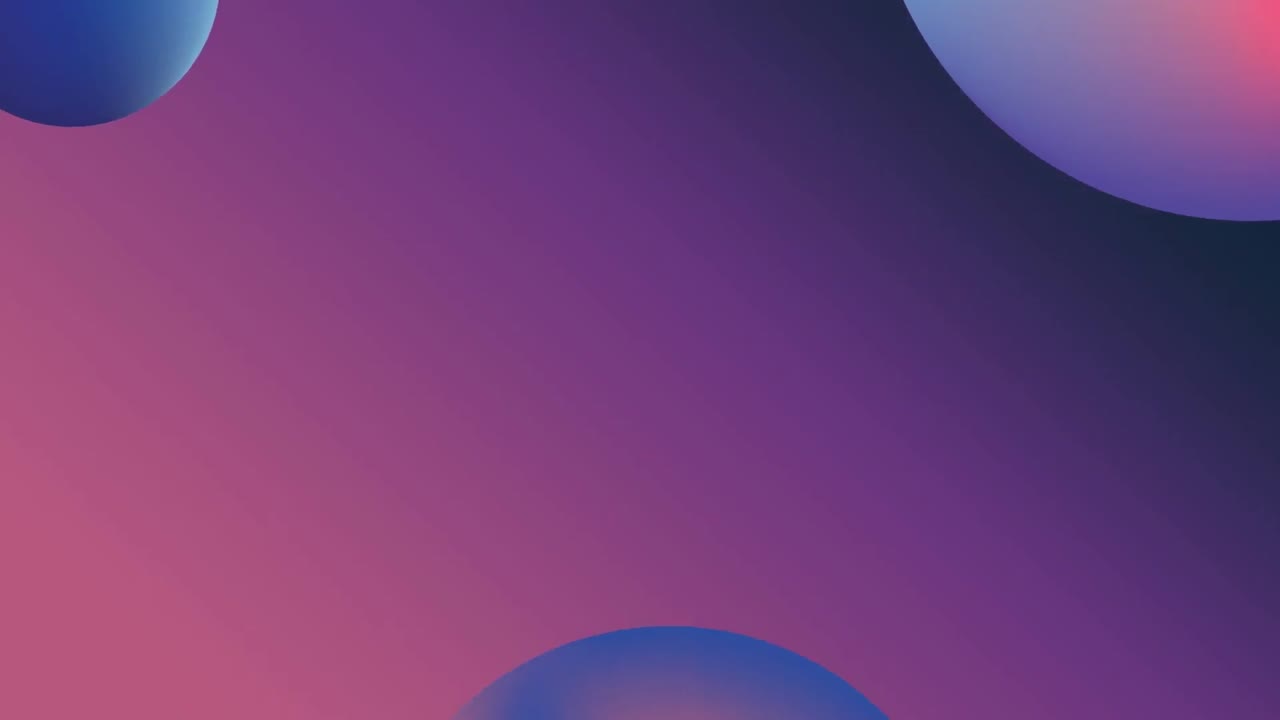 animación de esferas en movimiento sobre fondo violeta