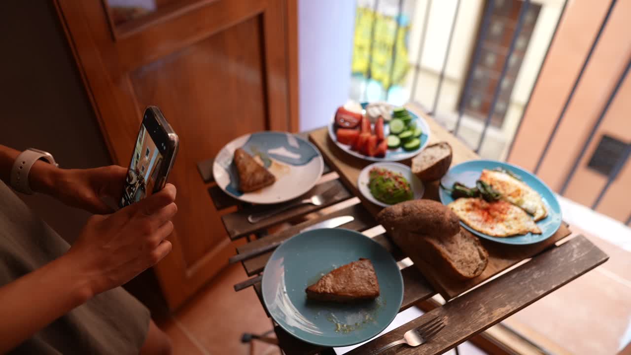 전망과 함께 건강한 아침 식사