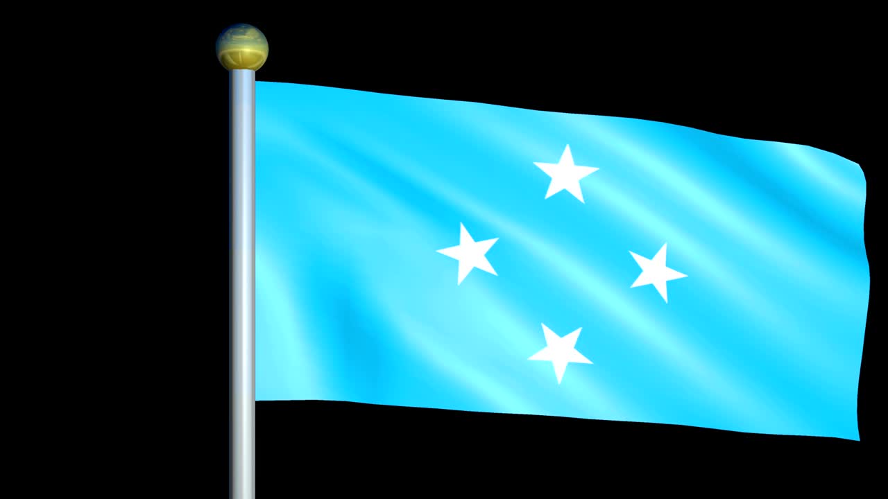 bandera animada de micronesia con un gran bucle